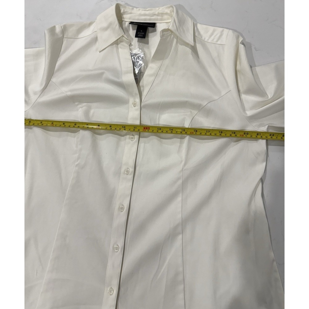 Lane Bryant Women's Button Down V-neck Dress Shirt Long Sleeves SZ 16 White NWT - Picture 7 of 8